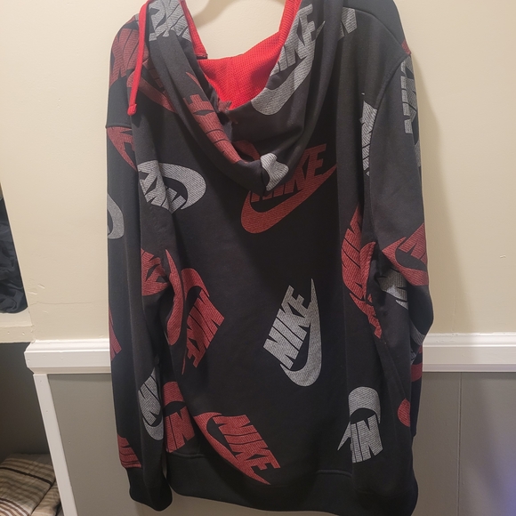 Nike Mens 3xl Full Zip Hoodie All Over Print Black/red - Picture 5 of 11